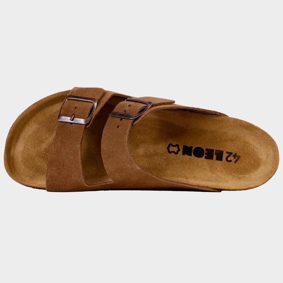 LEON MAN BROWN SUEDE | Мъжки Чехли от Естествена Кожа | Анатомична Гел Стелка | Комфорт и Стил - Image 2