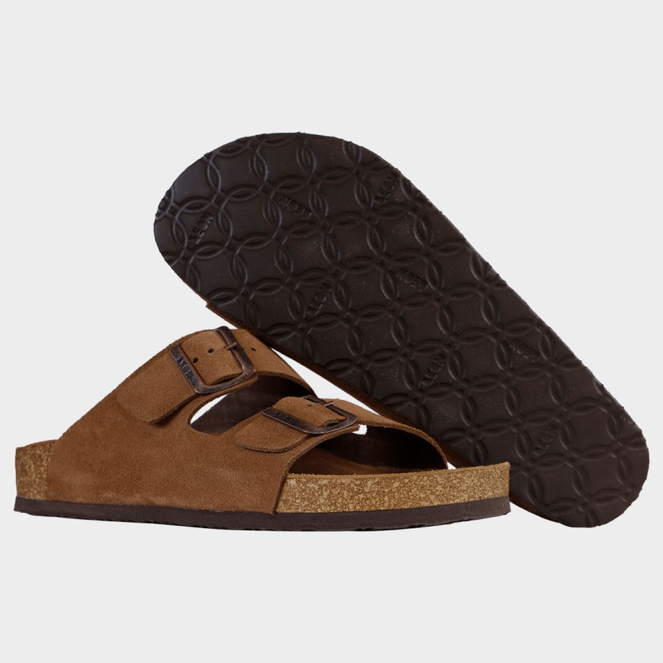 LEON MAN BROWN SUEDE | Мъжки Чехли от Естествена Кожа | Анатомична Гел Стелка | Комфорт и Стил - Image 3