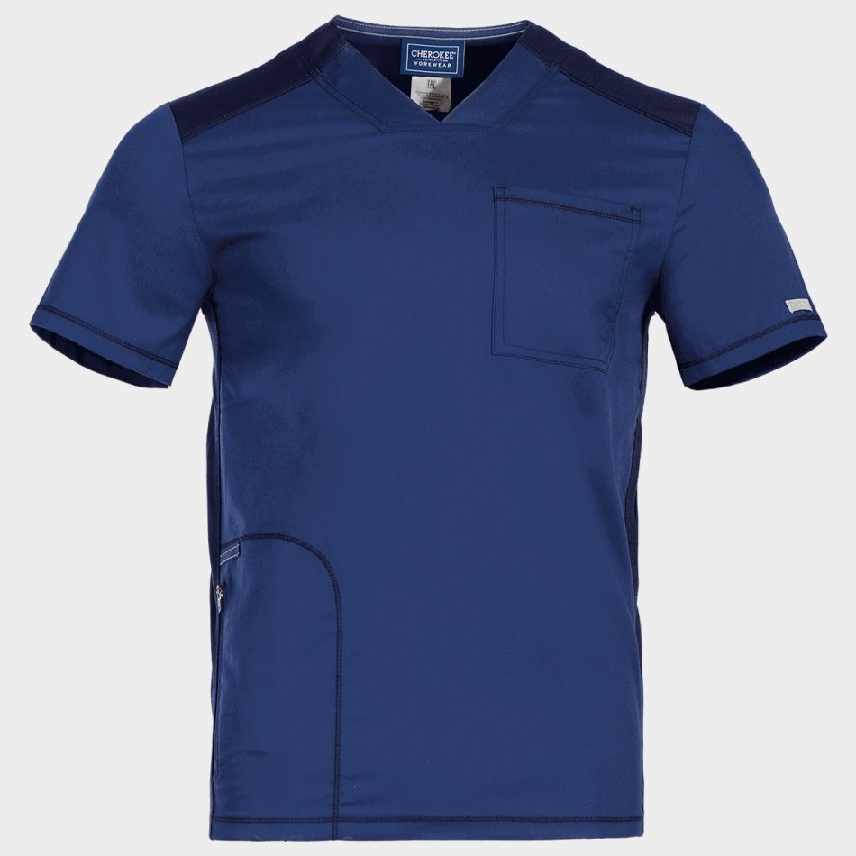 Мъжка медицинска туника CHEROKEE V-NECK DARK BLULE WWE603 - Image 4