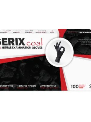 Нитрилни ръкавици Serix Coal – 100 бр | Без пудра, черни, здрави, еднократни