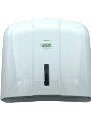 Дозатор за кърпи V-fold CleanLine, бял | PVC, заключване, 400 кърпи