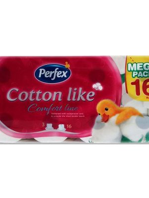 Трислойна тоалетна хартия, 100% целулоза, (16 бр) Perfex Cotton Like
