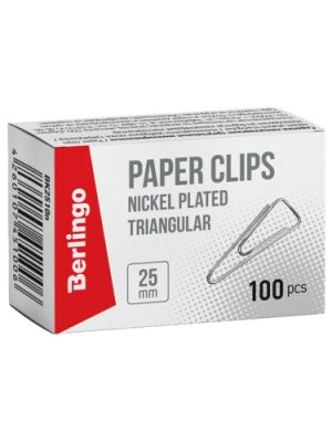 Кламери Berlingo 25 мм триъгълни | Paper Clips 25mm, 100 бр